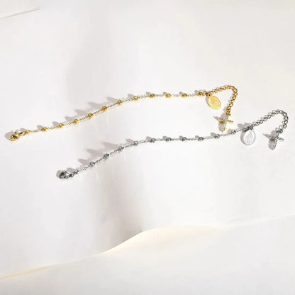 pulseira católica de nossa senhora das graças dourada feminina
