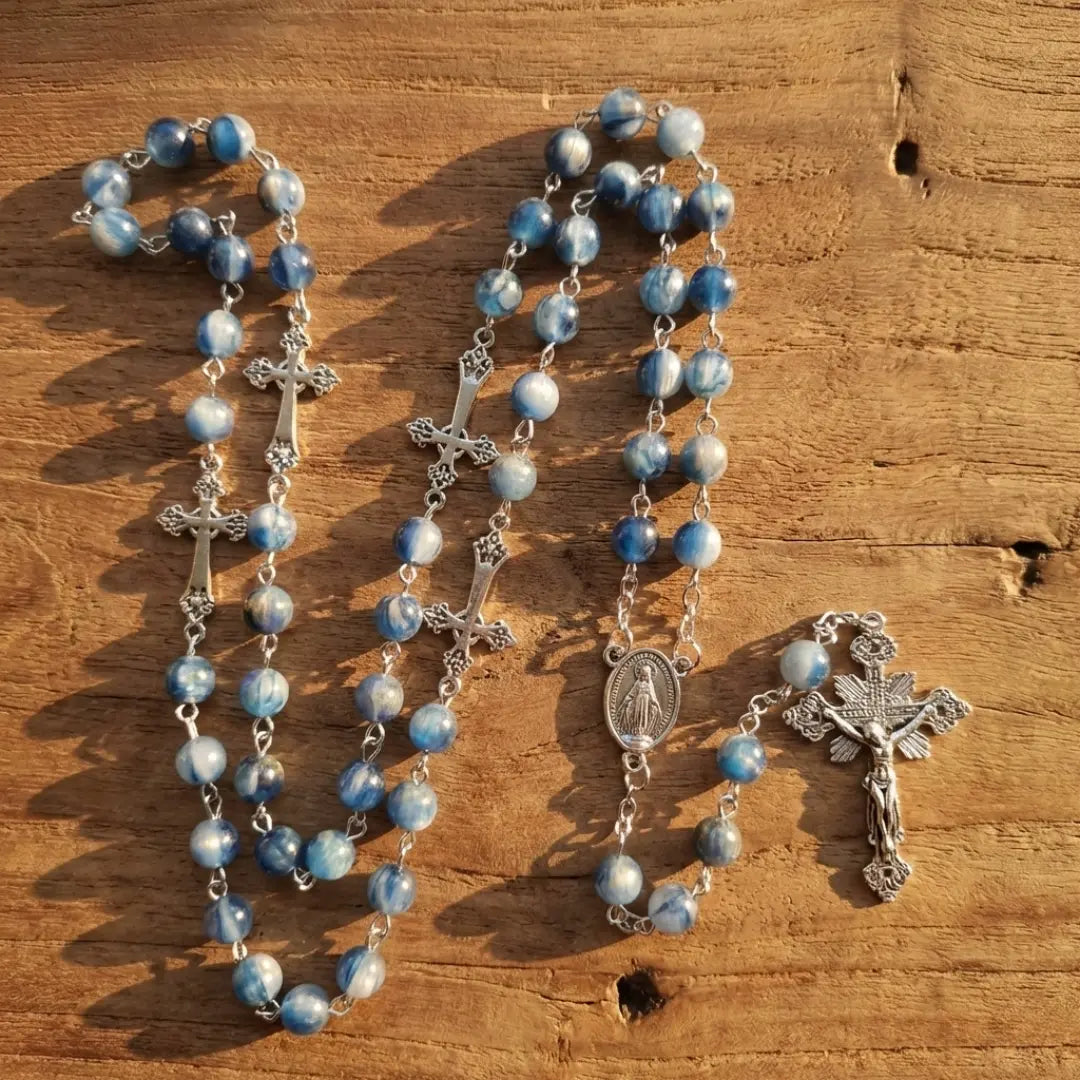 Terço Azul de Nossa Senhora das Graças Modelo Laguna