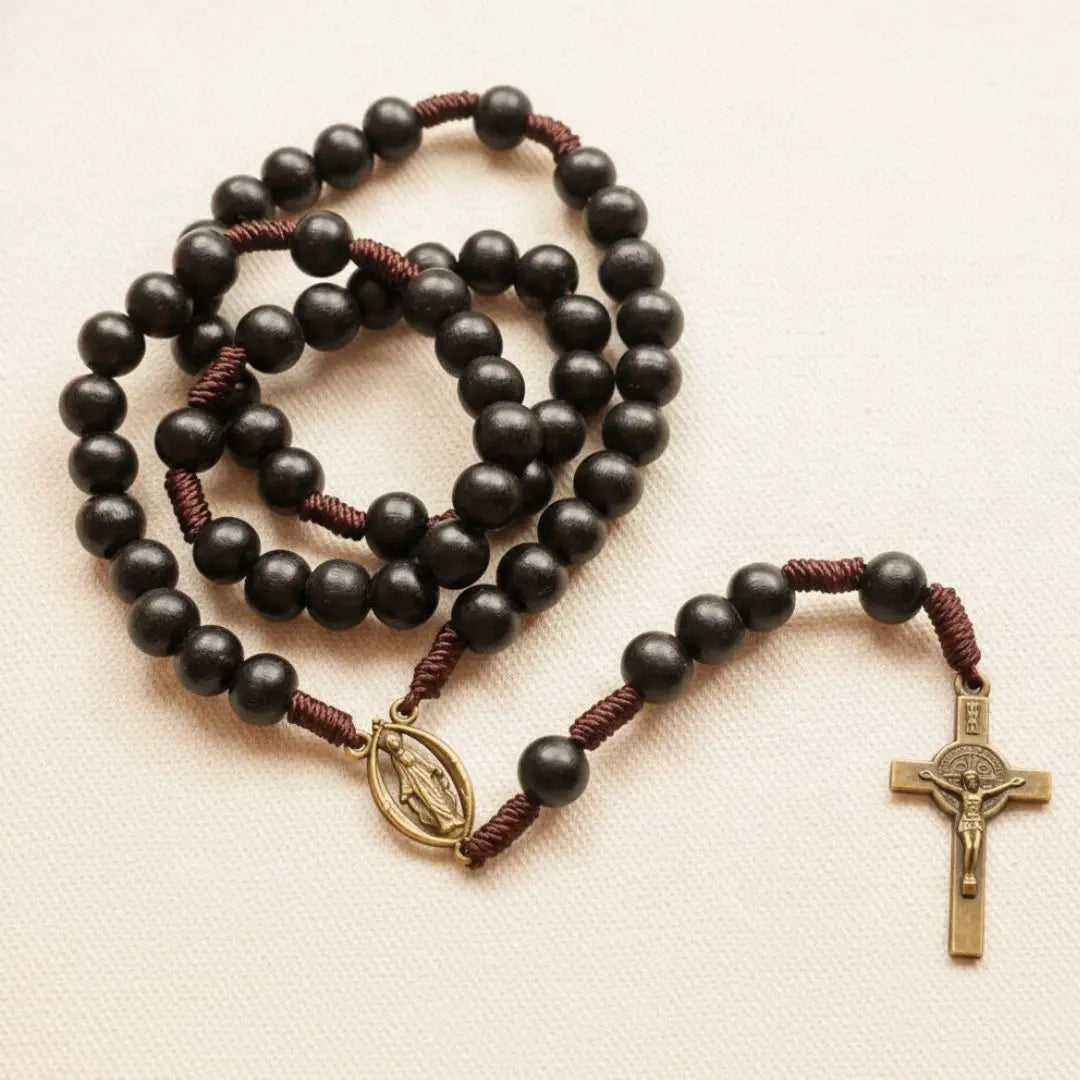 terço de madeira de nossa senhora das graças