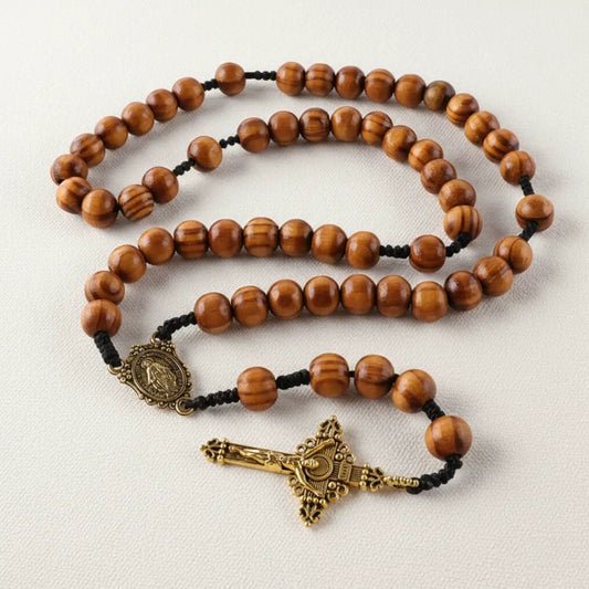 terço de madeira de nossa senhora das graças