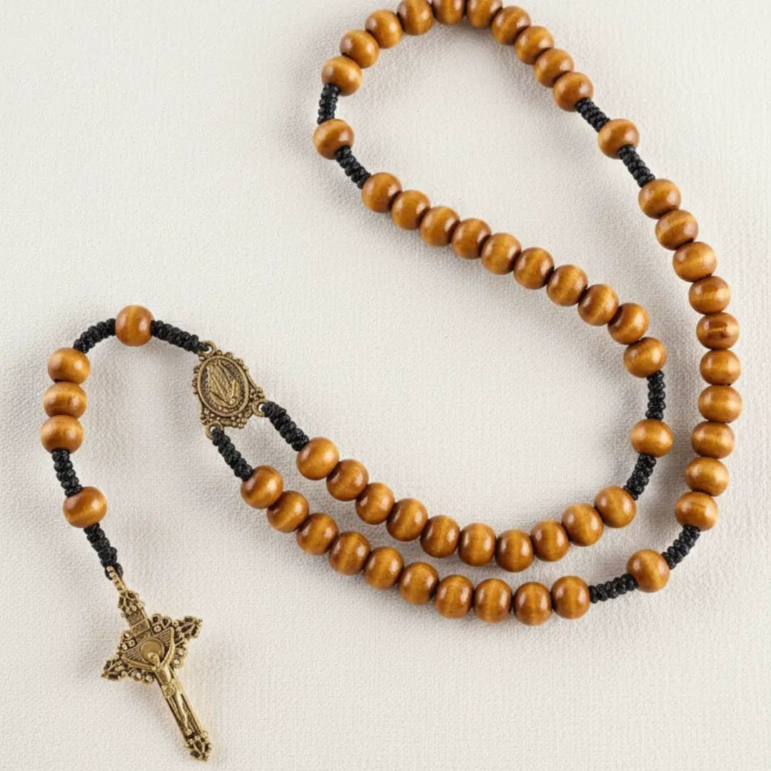 terço de madeira de nossa senhora das graças