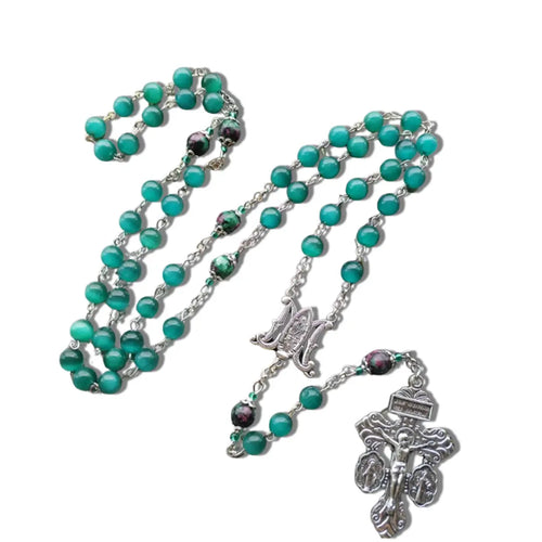 terço de nossa senhora das graças, terço de pedras naturais, terço do perdão, terço verde