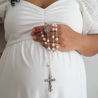 Terço de Nossa Senhora das Graças em Pérola Acrílica Modelo Alba