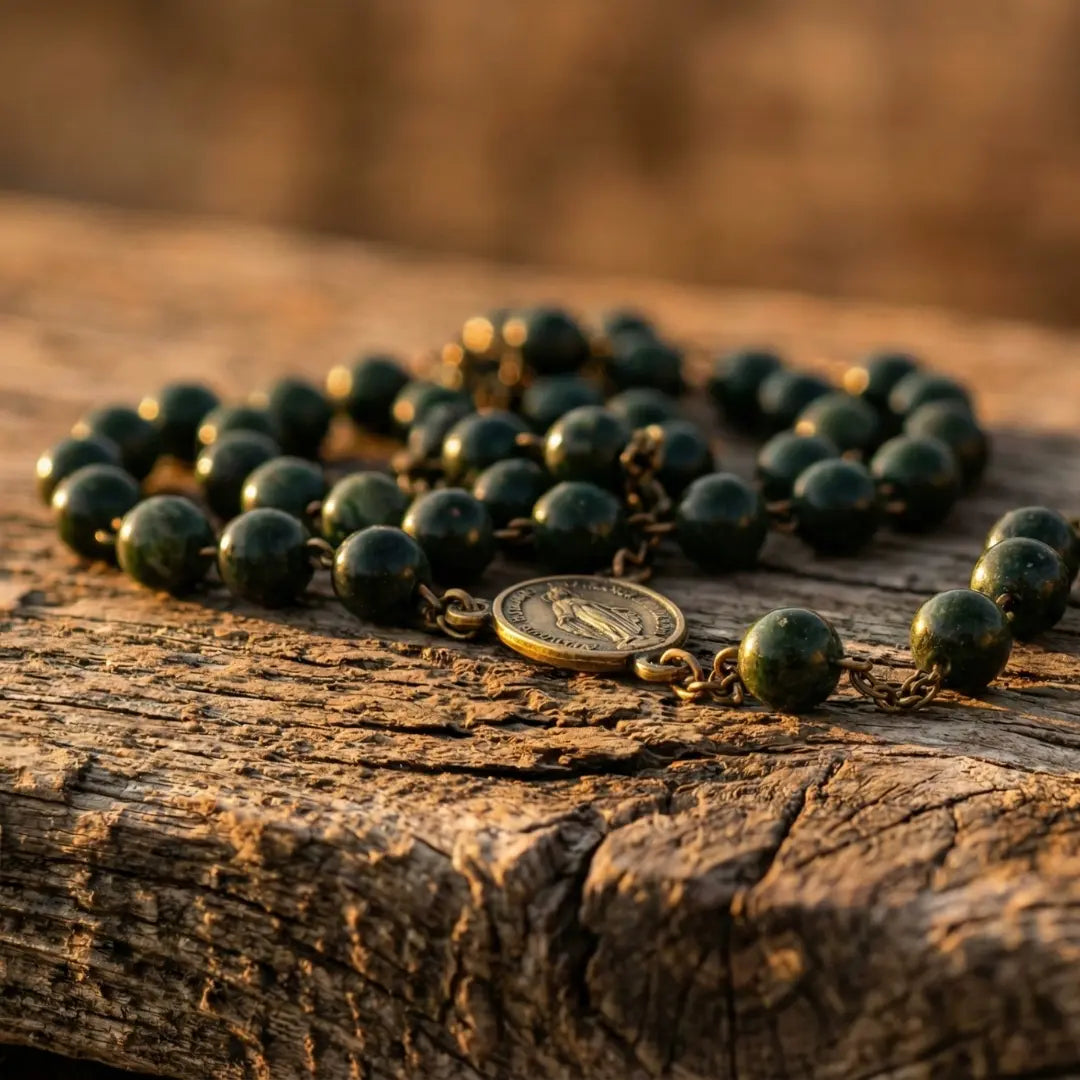 terço verde, terço de nossa senhora das graças