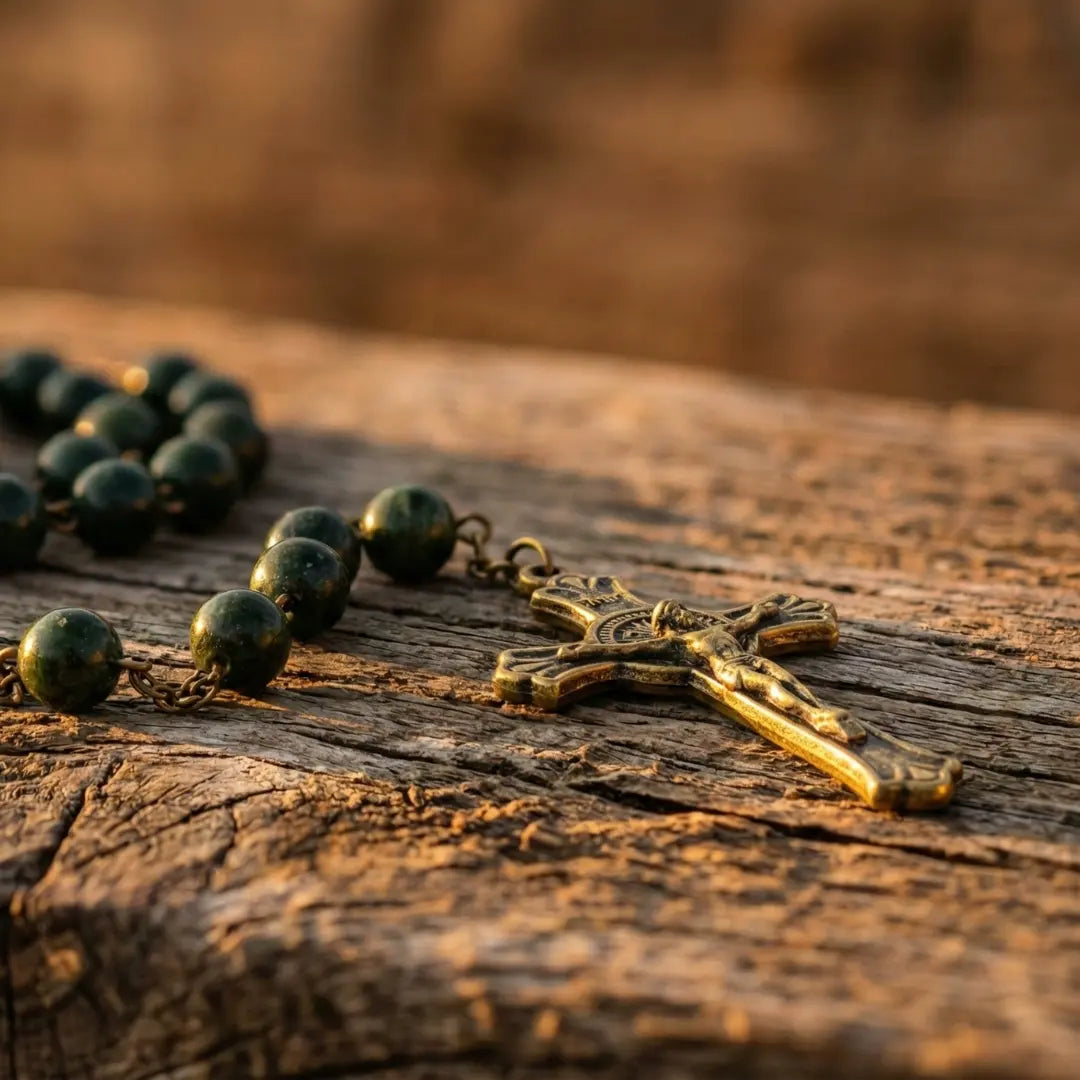 terço verde, terço de nossa senhora das graças