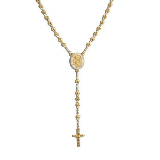 terço feminino delicado dourado