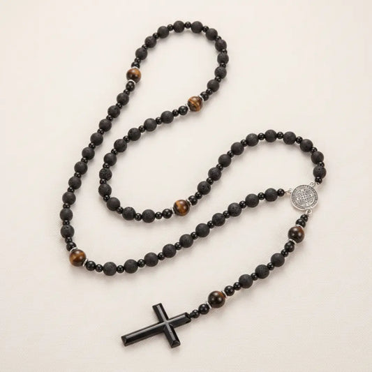 Terço de São Bento de Rocha Vulcânica Modelo Vigilantia