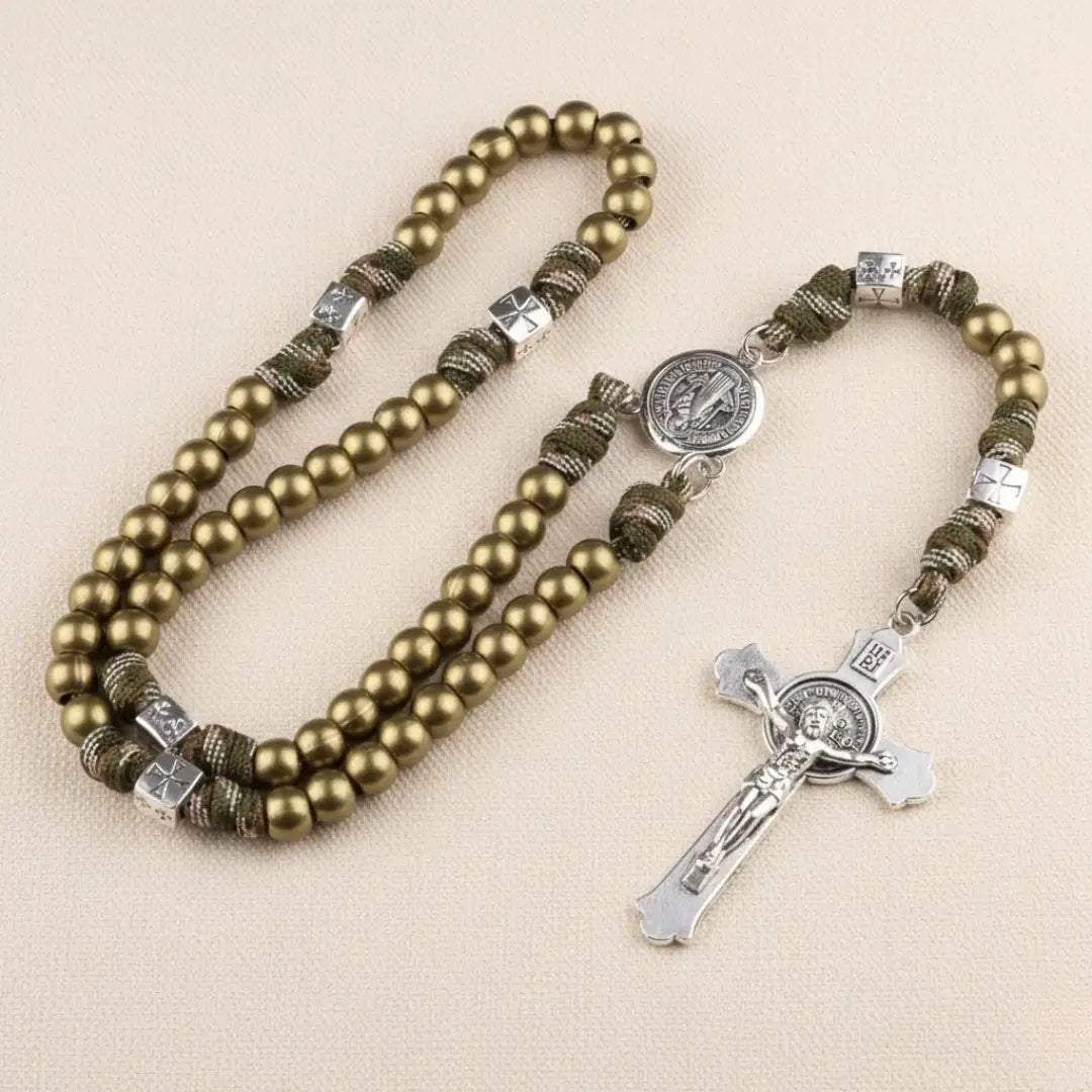 Terço de São Bento Modelo Fortitude Olive