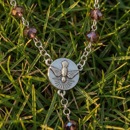 terço do divino espírito santo, terço vermelho, terço de nossa senhora das graças