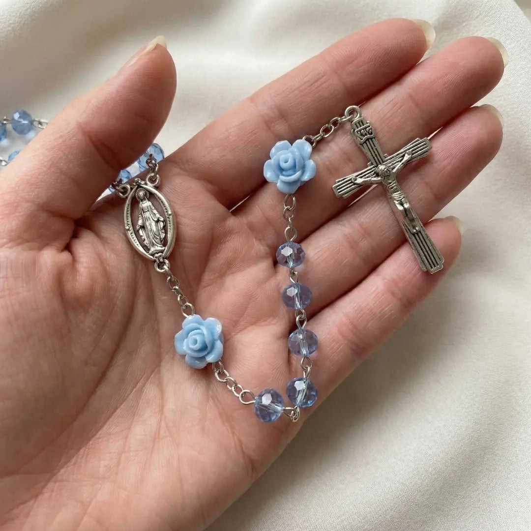terço feminino delicado azul