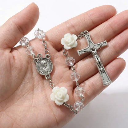 terço feminino delicado com contas de cristais