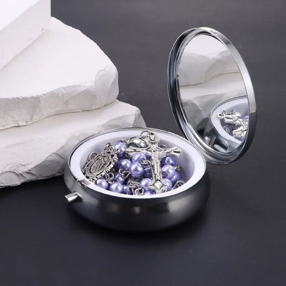 Terço Nossa Senhora das Graças com Porta Terço Modelo Custodia Gratiae Lilás