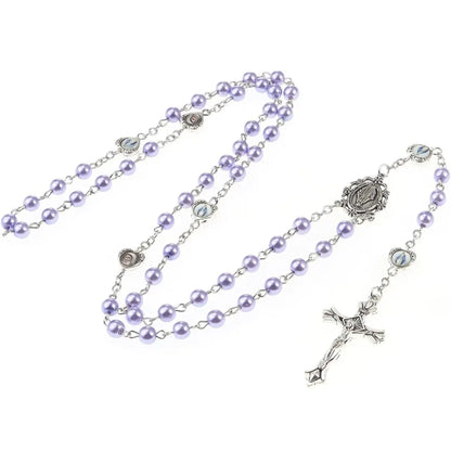 Terço Nossa Senhora das Graças com Porta Terço Modelo Custodia Gratiae Lilás