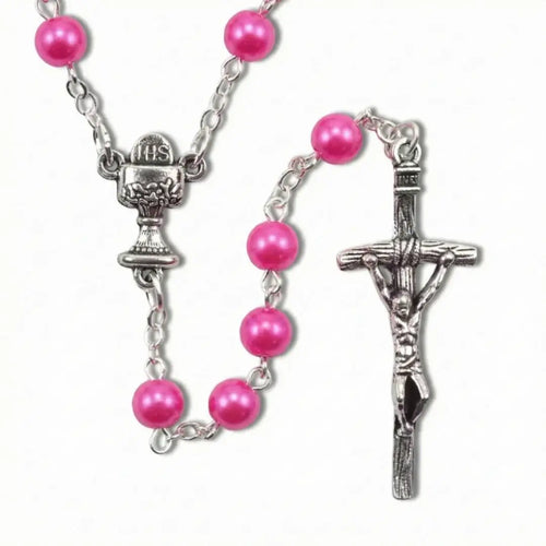 terço rosa, terço feminino, terço da eucaristia